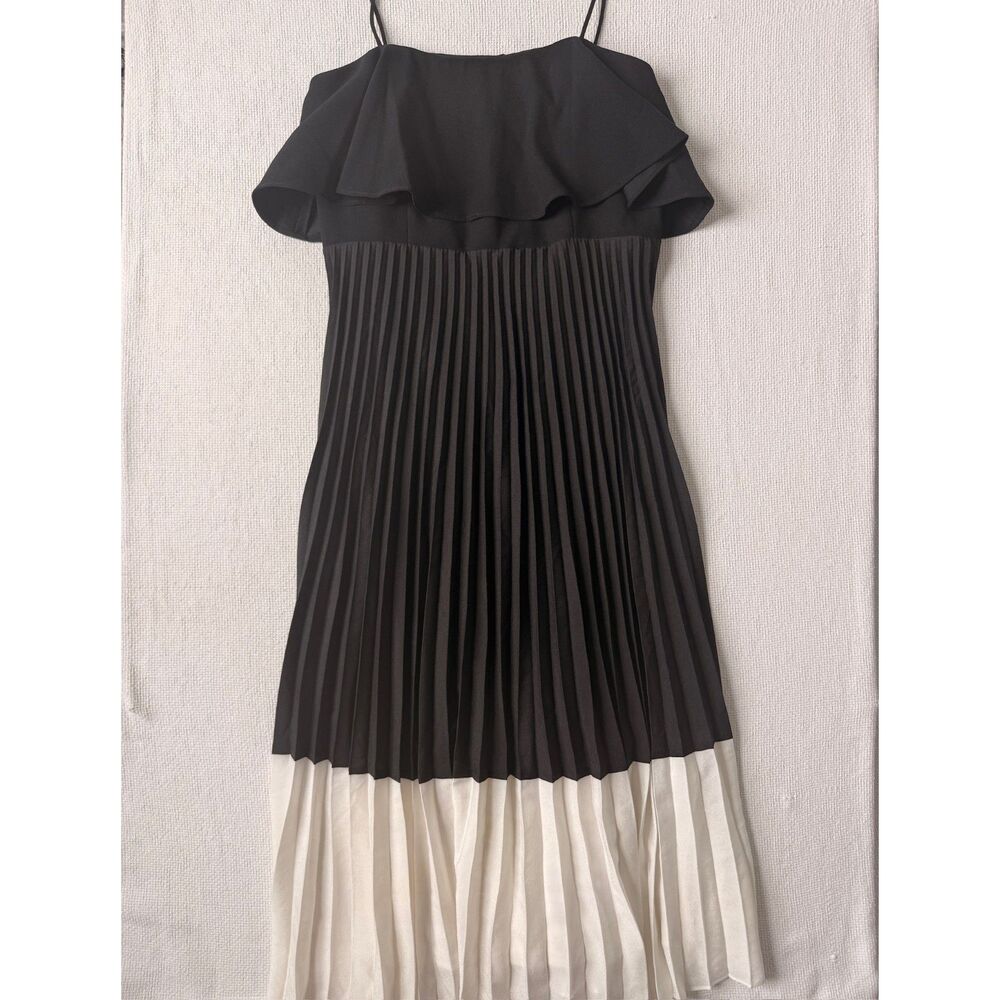 Aidan Mattox Black White Midi Dress Size 12 Gala Fancy Sophisticated Luxury